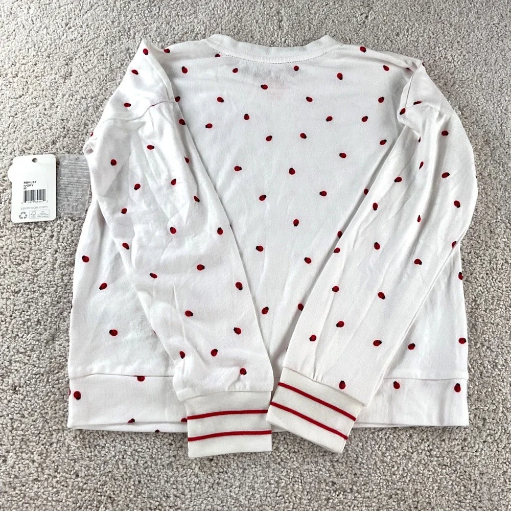 PJ Salvage‎ Tween Kids Ivory Red Ladybug Lounge Set Size 10 MED New with Tags